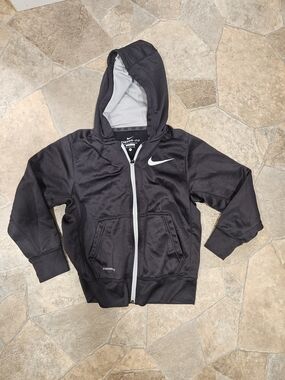 Nike Black & White Kids Therma-FIT Full Zip Hoodie